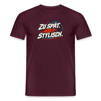 Zu spät, aber stylisch - Männer T-Shirt - Ziegelrot - Vorne - AI Model Male 178 light (178cm)