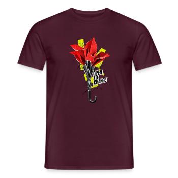 Origami Umbrella Open to Change - Männer T-Shirt - Ziegelrot - Vorne - AI Model Male 178 light (178cm)