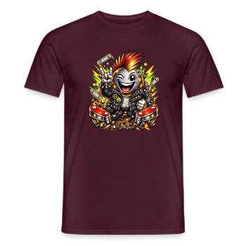 Punk Bomber pinball flipper Peace Love Multiball  - Männer T-Shirt - Ziegelrot - Vorne - AI Model Male 178 light (178cm)