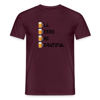 ALL BEERS ARE BEAUTIFUL BIER JGS ACAB ABAB SPRUCH - Männer T-Shirt - Ziegelrot - Vorne - AI Model Male 178 light (178cm)