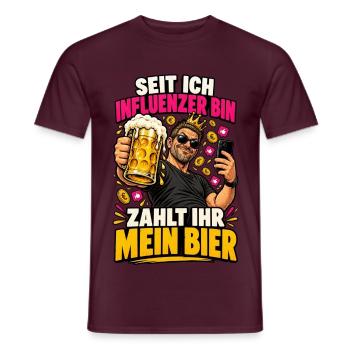 Influencer Bier: Zahlt Ihr Mein Bier - Männer T-Shirt - Ziegelrot - Vorne - AI Model Male 178 light (178cm)