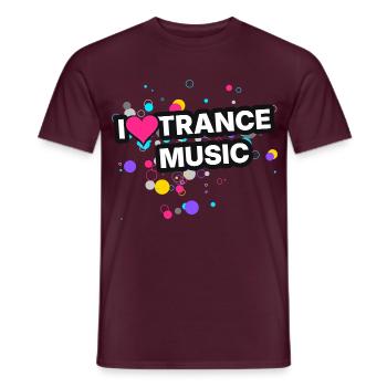 I Love Trance Music - Colour Splash - Männer T-Shirt - Ziegelrot - Vorne - AI Model Male 178 light (178cm)