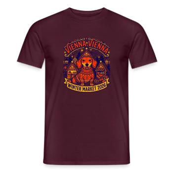 Vienna Vienna Winter Market 2026 Dachshund - Männer T-Shirt - Ziegelrot - Vorne - AI Model Male 178 light (178cm)