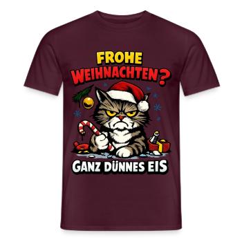 Frohe Weihnachten Ganz Dünnes Eis Weihnachtsoutfit - Männer T-Shirt - Ziegelrot - Vorne - AI Model Male 178 light (178cm)