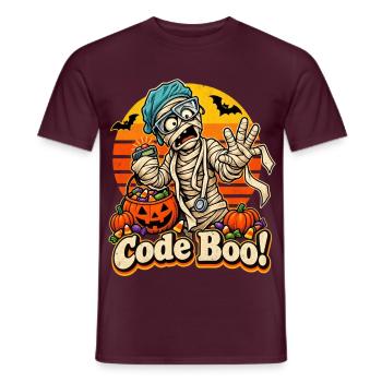 Halloween Mumienarzt Code Boo Notfall - Männer T-Shirt - Ziegelrot - Vorne - AI Model Male 178 light (178cm)