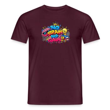 KEIN GEHIRN, KEIN GEWINN – Das Graffiti der Gehirne! - Männer T-Shirt - Ziegelrot - Vorne - AI Model Male 178 light (178cm)