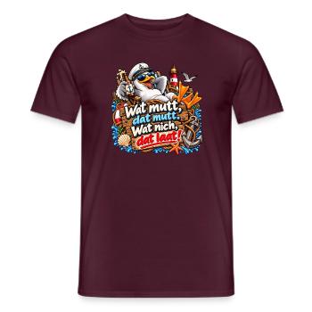 Wat mutt, datt mutt Nautik Clipart - Männer T-Shirt - Ziegelrot - Vorne - AI Model Male 178 light (178cm)