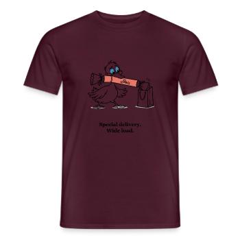 Christmas Duck liefert einen übergroßen Cracker - Männer T-Shirt - Ziegelrot - Vorne - AI Model Male 178 light (178cm)