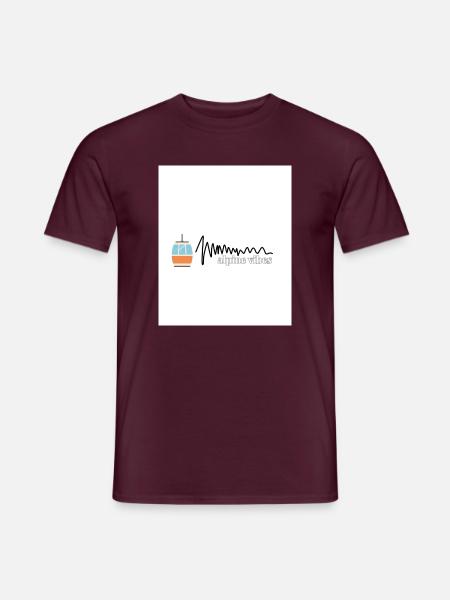 Alpine Vibes Kabelbahn Logo - Männer T-Shirt - Ziegelrot