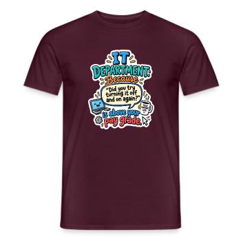 IT Abteilung Neustart Witz - Männer T-Shirt - Ziegelrot - Vorne - AI Model Male 178 light (178cm)
