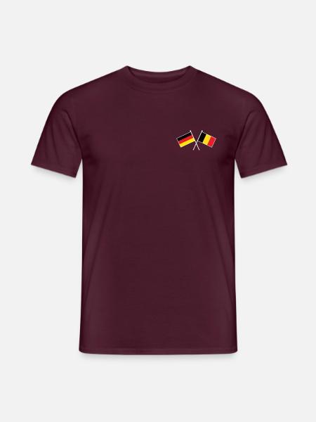 Deutschland & Belgien Flaggen - Partnerschaft - Männer T-Shirt - Ziegelrot