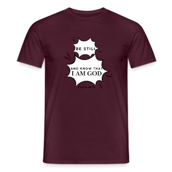 Psalm 46,10 Sei still - Männer T-Shirt - Ziegelrot - Vorne - AI Model Male 178 light (178cm)