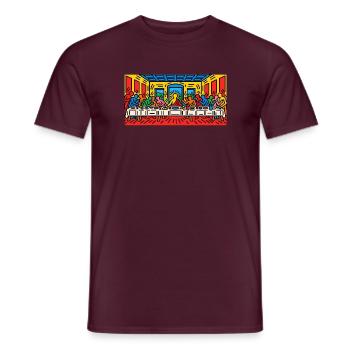 Pop-Art-Panel zum letzten Abendmahl - Männer T-Shirt - Ziegelrot - Vorne - AI Model Male 178 light (178cm)
