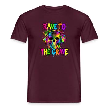 Rave Skull Neon-Kopfhörer - Männer T-Shirt - Ziegelrot - Vorne - AI Model Male 178 light (178cm)
