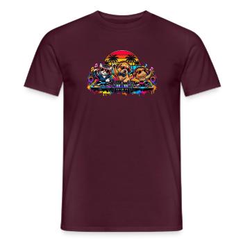 Palm Party DJ Pals - Männer T-Shirt - Ziegelrot - Vorne - AI Model Male 178 light (178cm)