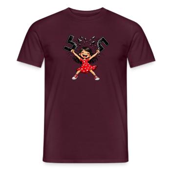 PolkaDots Mädchen zerbricht Glas - Männer T-Shirt - Ziegelrot - Vorne - AI Model Male 178 light (178cm)
