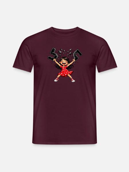 PolkaDots Mädchen zerbricht Glas - Männer T-Shirt - Ziegelrot