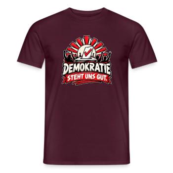 Demokratie Steht Uns Gut – Grafik - Männer T-Shirt - Ziegelrot - Vorne - AI Model Male 178 light (178cm)