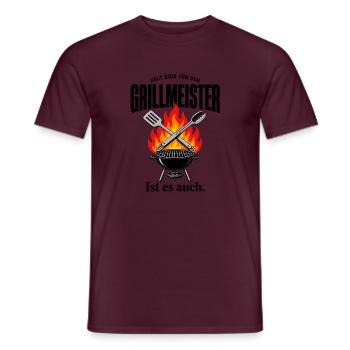 Grillmeister Feuerdesign - Männer T-Shirt - Ziegelrot - Vorne - AI Model Male 178 light (178cm)