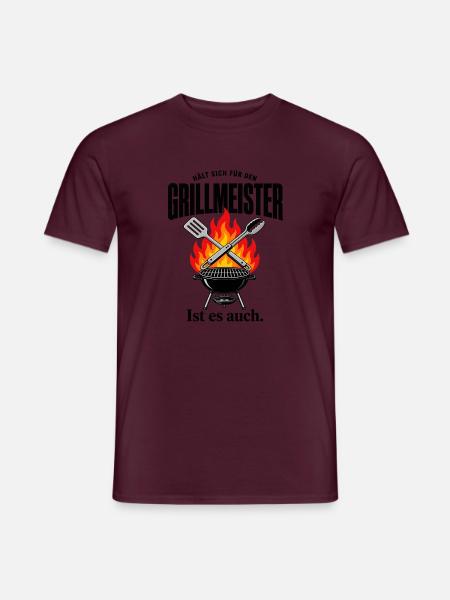 Grillmeister Feuerdesign - Männer T-Shirt - Ziegelrot