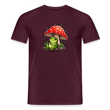 Süßer Frosch Fliegenpilz Regen Niedlich T-Shirt - Männer T-Shirt - Ziegelrot - Vorne - AI Model Male 178 light (178cm)