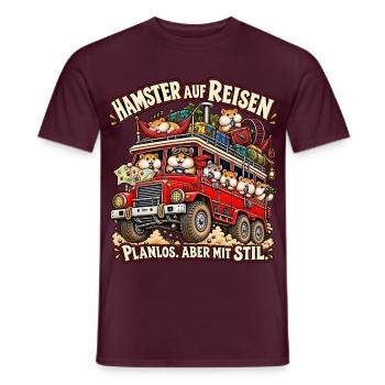Hamsterreise mit Stil - Männer T-Shirt - Ziegelrot - Vorne - AI Model Male 178 light (178cm)