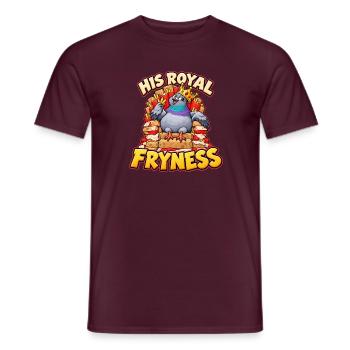 Taube auf Pommes Thron mit His Royal Fryness - Männer T-Shirt - Ziegelrot - Vorne - AI Model Male 178 light (178cm)