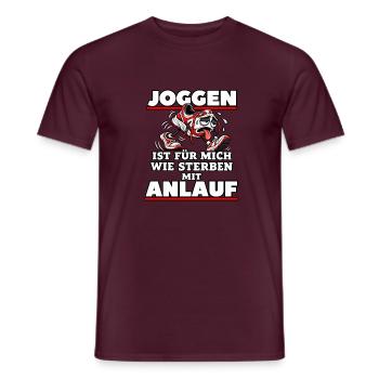 Joggen ist für mich wie Sterben mit Anlauf - Männer T-Shirt - Ziegelrot - Vorne - AI Model Male 178 light (178cm)