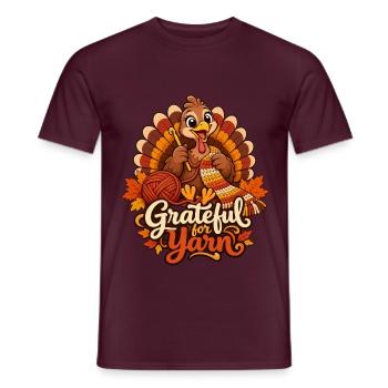 Dankbar für das Garnhäkel-Thanksgiving-Hemd - Männer T-Shirt - Ziegelrot - Vorne - AI Model Male 178 light (178cm)