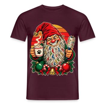 Weihnachtsgnom Hundehaare Lustig Weihnachten - Männer T-Shirt - Ziegelrot - Vorne - AI Model Male 178 light (178cm)