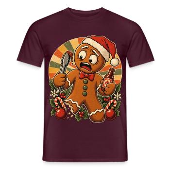 Christmas Lebkuchenmann Grillender Papa - Männer T-Shirt - Ziegelrot - Vorne - AI Model Male 178 light (178cm)