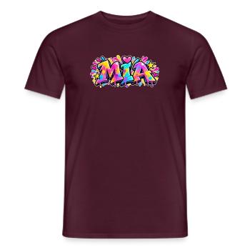 MIA Graffiti Name Street Art Neon Hip Hop - Männer T-Shirt - Ziegelrot - Vorne - AI Model Male 178 light (178cm)