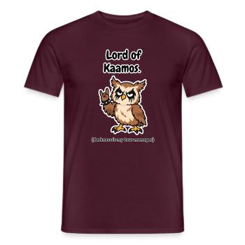 Herr von Kaamos Schwarzmetall-Eule - Männer T-Shirt - Ziegelrot - Vorne - AI Model Male 178 light (178cm)