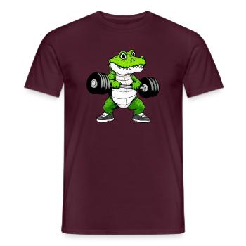 Fitness Krokodil - Männer T-Shirt - Ziegelrot - Vorne - AI Model Male 178 light (178cm)