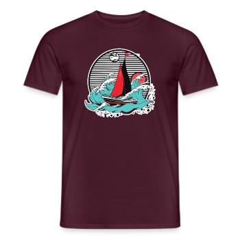 Grafik Segeln - Männer T-Shirt - Ziegelrot - Vorne - AI Model Male 178 light (178cm)