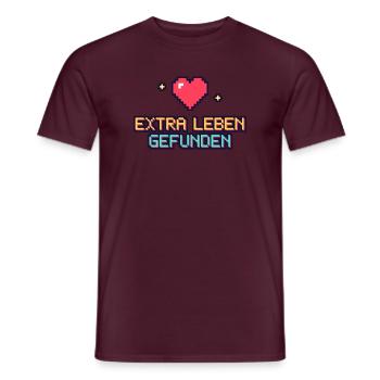 Pixelherz Extra Leben Gefunden - Männer T-Shirt - Ziegelrot - Vorne - AI Model Male 178 light (178cm)