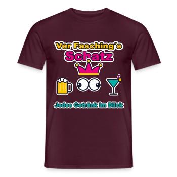 Ver-Fasching´s- Schatz: Auch dein Getränk im Blick - Männer T-Shirt - Ziegelrot - Vorne - AI Model Male 178 light (178cm)
