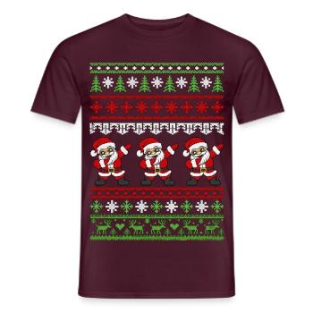 Dabbender Weihnachtsmann – Ugly Christmas Strickmu - Männer T-Shirt - Ziegelrot - Vorne - AI Model Male 178 light (178cm)