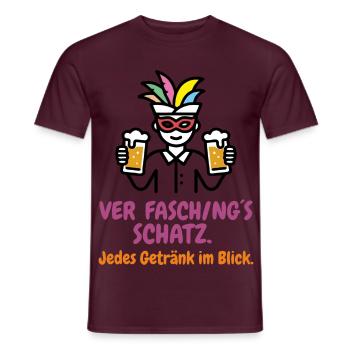 Ver-Fasching´s-Schatz: Da entgeht kein Getränk - Männer T-Shirt - Ziegelrot - Vorne - AI Model Male 178 light (178cm)