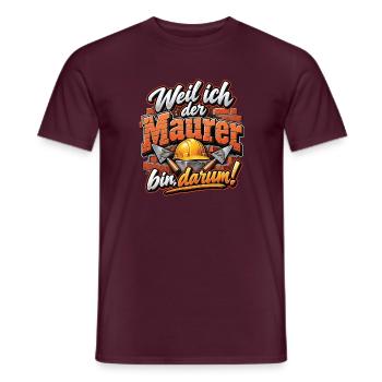 Weil ich der Maurer bin, darin! - Männer T-Shirt - Ziegelrot - Vorne - AI Model Male 178 light (178cm)