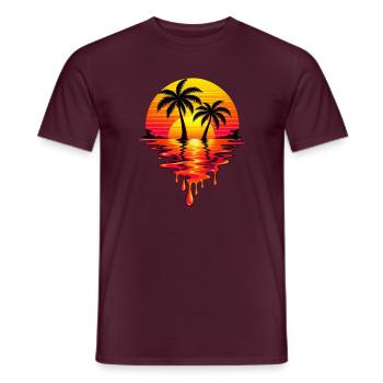Sunset Neon Palm Melt - Männer T-Shirt - Ziegelrot - Vorne - AI Model Male 178 light (178cm)