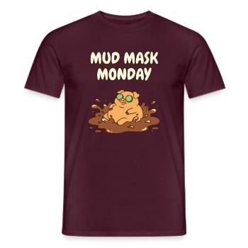 Mud Mask Montag Lustiger Schwein-Spa-Tag - Männer T-Shirt - Ziegelrot - Vorne - AI Model Male 178 light (178cm)