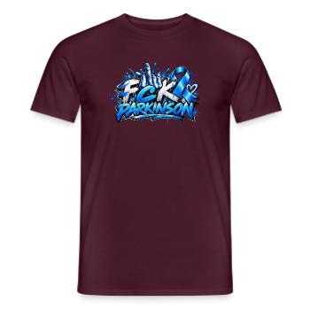 Kampf Parkinson BlauesBand Grafik - Männer T-Shirt - Ziegelrot - Vorne - AI Model Male 178 light (178cm)