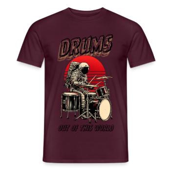 Astronaut Schlagzeug Drums Out of This World - Männer T-Shirt - Ziegelrot - Vorne - AI Model Male 178 light (178cm)