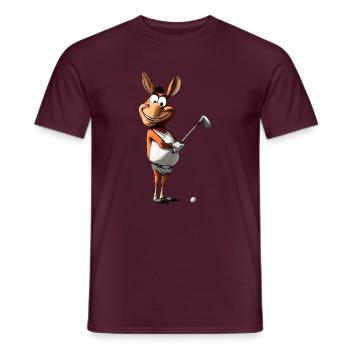 Esel Golf / Golfspieler Esel - Männer T-Shirt - Ziegelrot - Vorne - AI Model Male 178 light (178cm)
