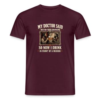 Trinkberhalten und Bier Humor - Männer T-Shirt - Ziegelrot - Vorne - AI Model Male 178 light (178cm)