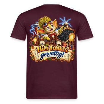 Wenuma Hier funkts gewaltig  - Männer T-Shirt - Ziegelrot - Hinten - AI Model Male 178 light (178cm)