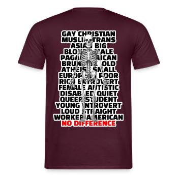 No Difference - Männer T-Shirt - Ziegelrot - Hinten - AI Model Male 178 light (178cm)