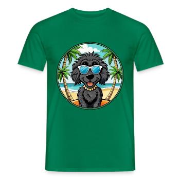 Schwarze russische Terrier Hunderasse Cartoon Sonnenbrille - Männer T-Shirt - Kelly Green - Vorne - AI Model Male 178 dark (178cm)