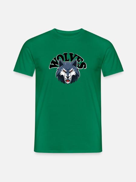Wolfsbild mit Wolfstext - Männer T-Shirt - Kelly Green